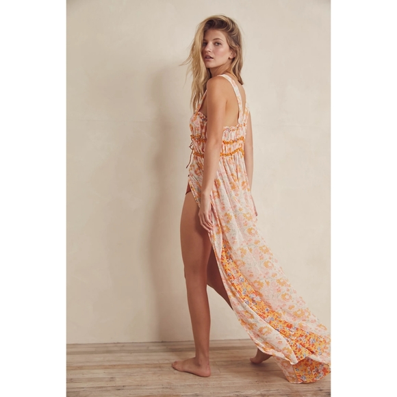 Intimately Free People | Dance With Me Floral Sheer Maxi Dress Ivory Combo Nwot - Picture 2 of 9